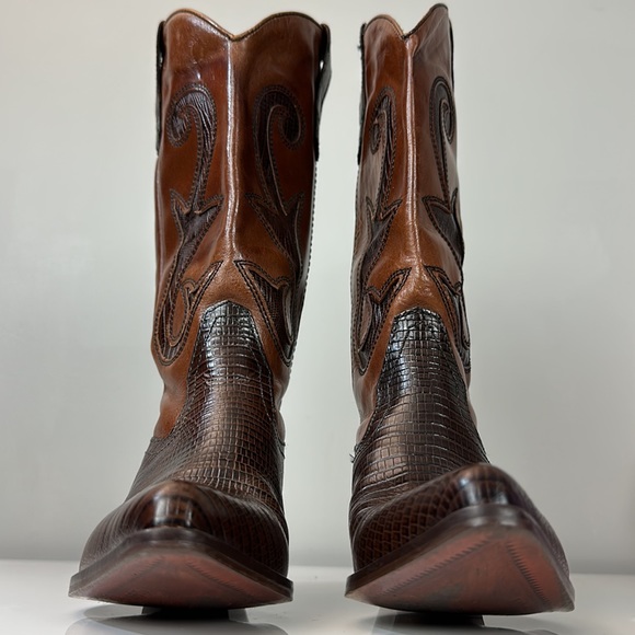 Vintage Nine West Nolan Brown Leather Western Boots Size 7 EUC - Picture 4 of 14